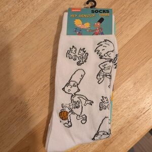 Nickelodeon Aqua Blue Crew Socks with Yellow Accents